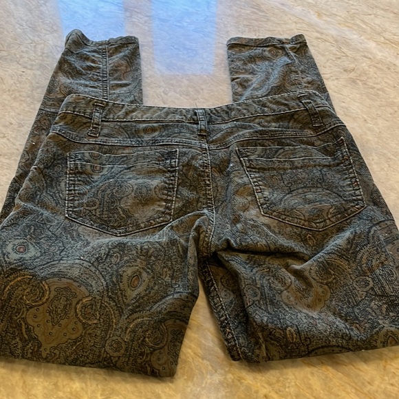 Free People size W28 fun paisley print green courdoroys vintage - Picture 4 of 5